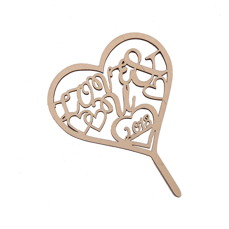 心形木质蛋糕插