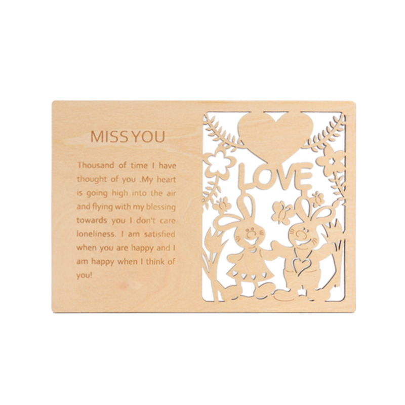 木质镂空明信片
