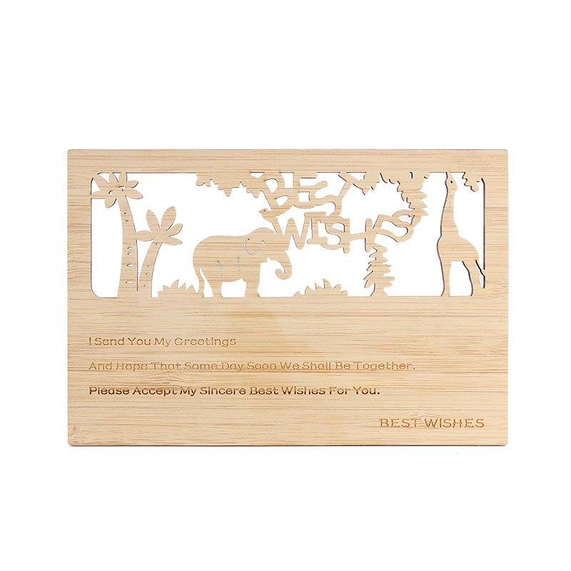 竹质镂空明信片