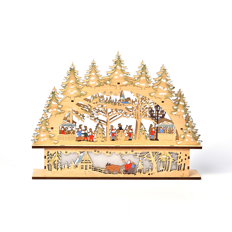 圣诞树雪人场景拱形灯