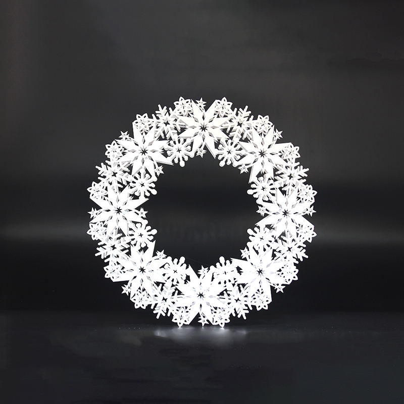 白色雪花圣诞节花环