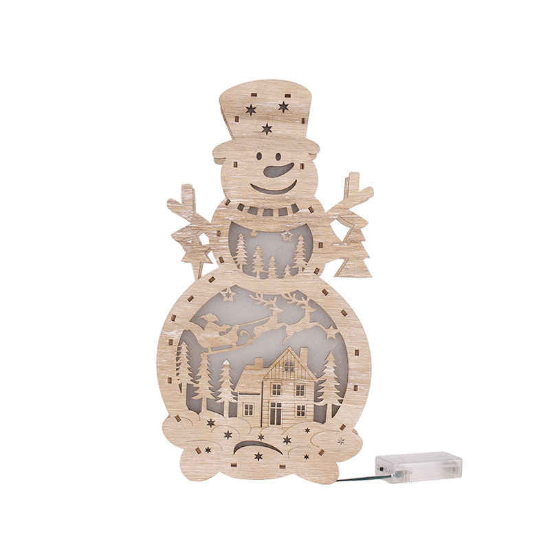 木质圣诞节雪人摆件
