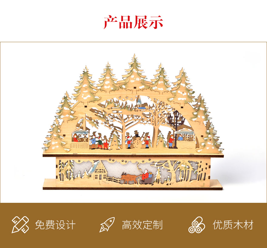 圣诞树雪人场景拱形灯