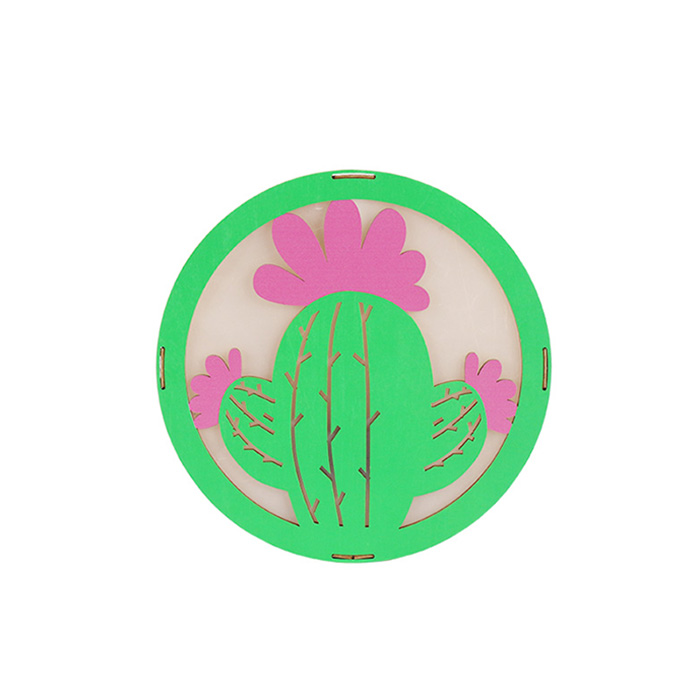 仙人掌木质灯盒